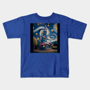 Starry Night Over The Burrow Kids T-Shirt